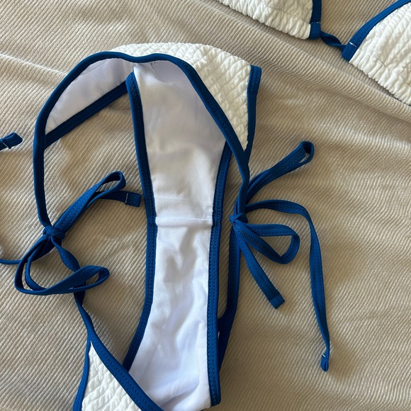 White and Blue Bikini - Picture 3 of 3